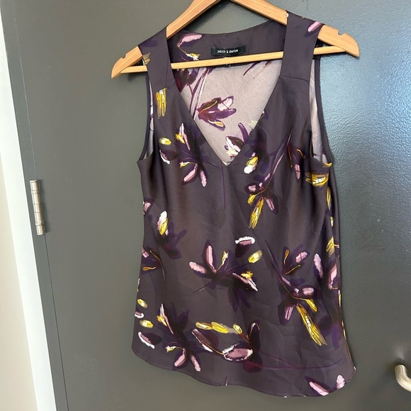 Judith & Charles size 6 EUC Artistic purple  Tank Top with Floral Accents - Picture 6 of 15